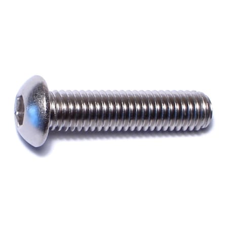 Midwest Fastener M6-1.00 Socket Head Cap Screw, Button, Plain Stainless Steel, 25 mm Length, 8 PK 75574